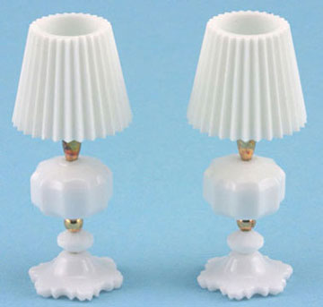 White Table Lamps 2pc Non-Elecric