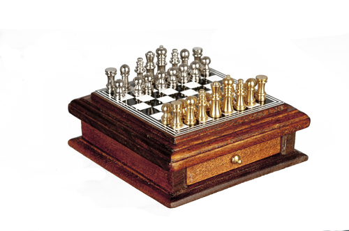 Chess Board w/ Drawer Walnut