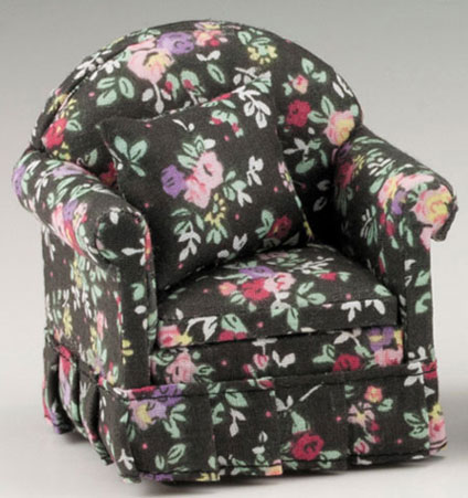 Black Floral Chair