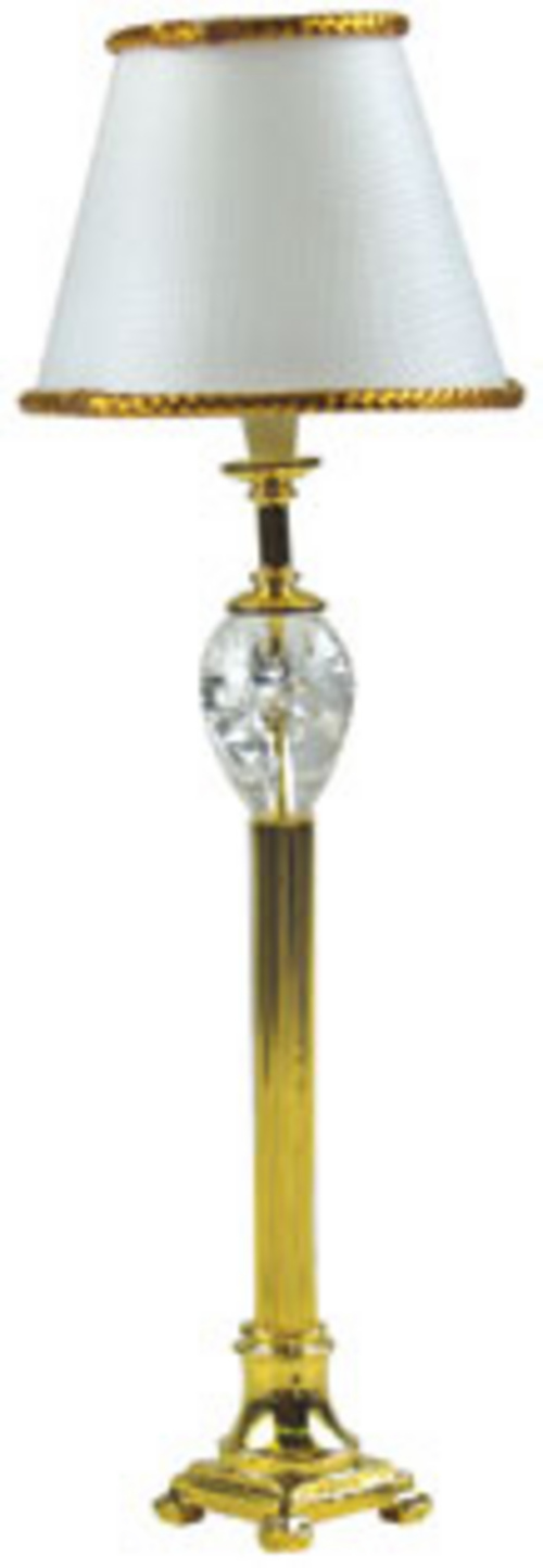 Shaded 12v Brass & Crystal Floor Lamp DISCONTINUED