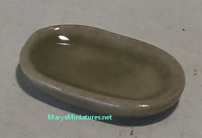 Pill Shaped Serving Dish Tan Ceramic