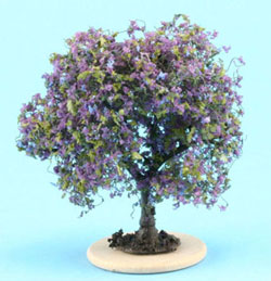 Miniature Tree w/  Blue-Purple Flowers