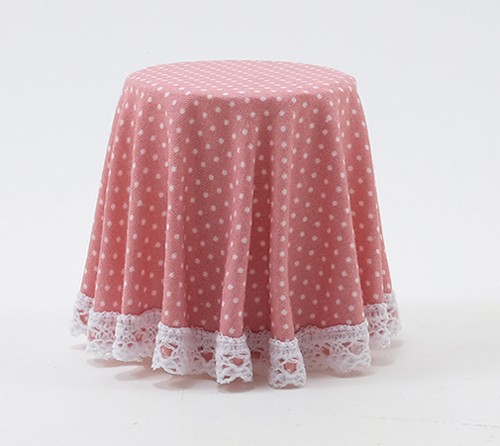 (image for) Pink Polka Dot Skirted Table