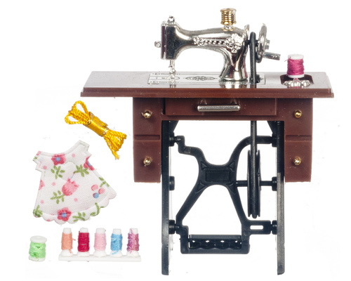 Sewing Machine Cabinet & Accessories Set - Silver