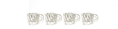 1/2in Scale Clear Victorian Mugs Set 4pc