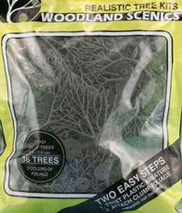 3/4-3 Inch Green Deciduous Trees 36pc