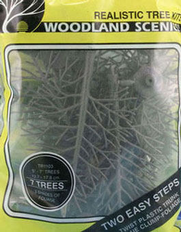 5-7 Inch Green Deciduous Trees 7pc