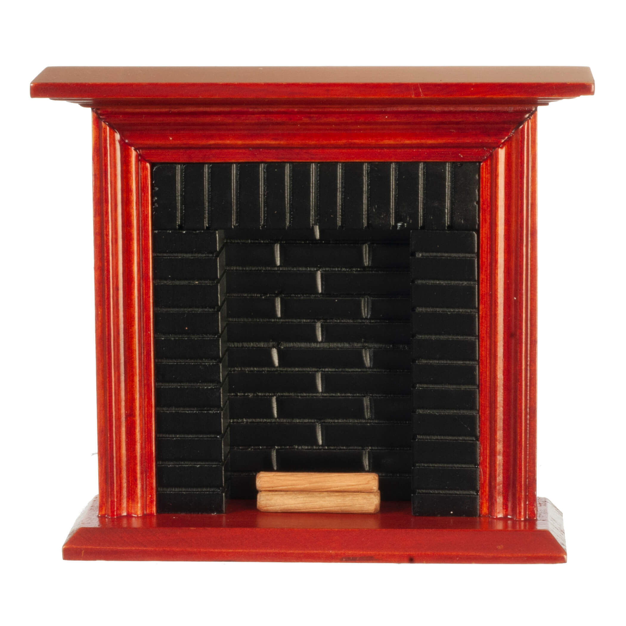 Fireplace - Mahogany w/ Black Brick