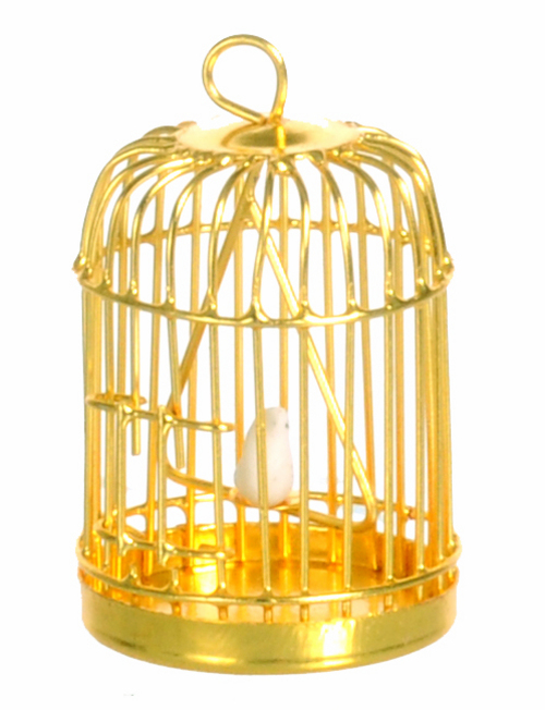 Brass Bird Cage w/ Bird