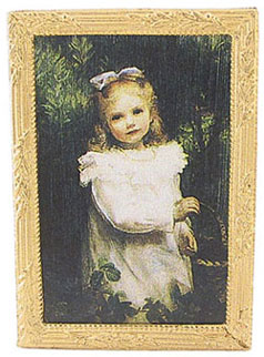 Little Girl Dressed in White w/ Gold Frame