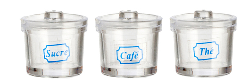 Clear Canister Set w/ Lids 3pc