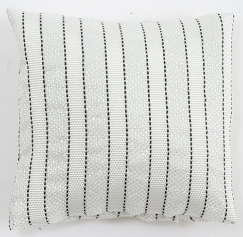 Throw Pillow - Silver & White Striped