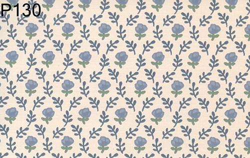 (image for) Prepasted Wallpaper, 3 Pieces: Green Floral Print On Cream