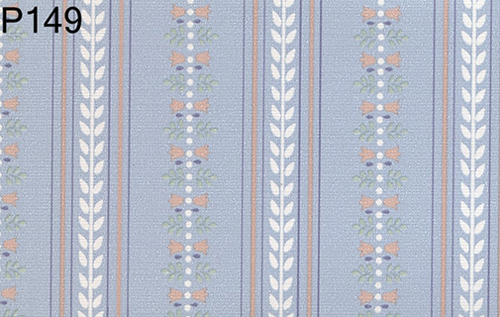 (image for) Prepasted Wallpaper, 3 Pieces: Wh Stripe On Blue