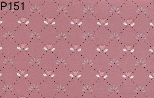 (image for) Prepasted Wallpaper, 3 Pieces: Geometric Print On Rose
