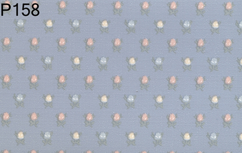 (image for) Prepasted Wallpaper, 3 Pieces: Floral Print On Blue