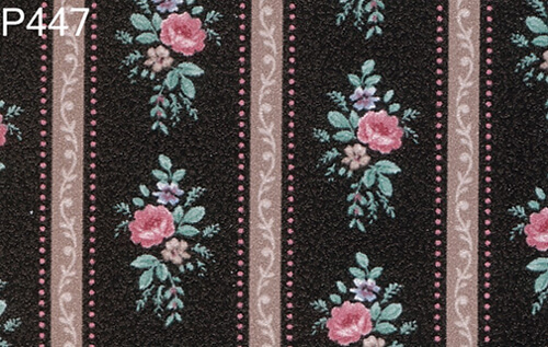 (image for) Black Floral Stripe Wallpaper 3pc