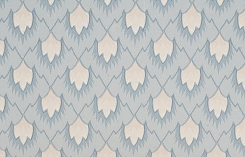 (image for) Blue Gray Leafy Wallpaper 3pc