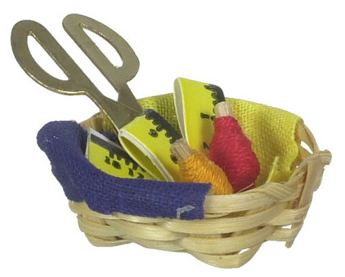 Basket w/ Sewing Supplies