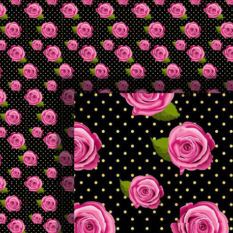 1/2in Scale Polka Dot Rose Wallpaper