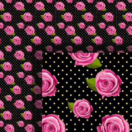 (image for) 1/2in Scale Polka Dot Rose Wallpaper