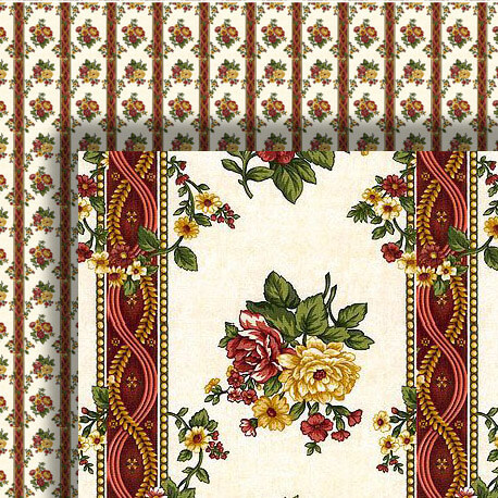 (image for) 1/2in Scale Floral Wallpaper