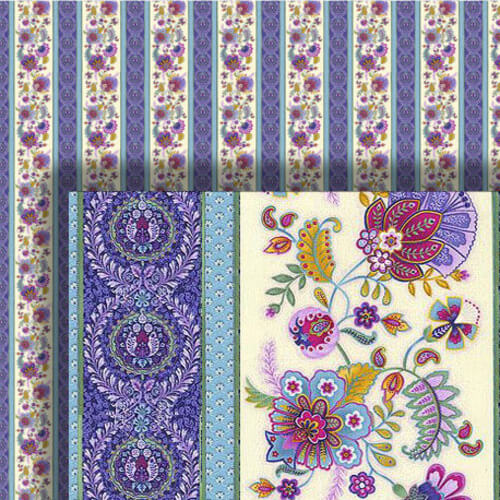 Blue & Lavender Floral Wallpaper