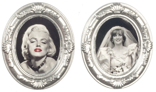 Famous Portraits in Silver Oval Frames 2pc