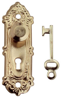 Brass Crystal Classic Door Handle Set w/ Key