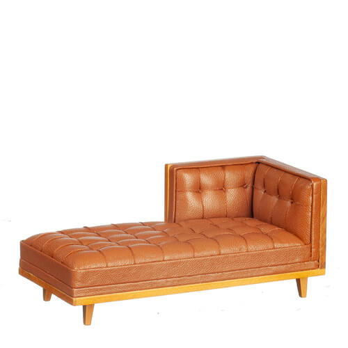 Mid Century Brown Chaise