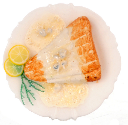 Salmon w/ White Sauce Dinner Plate 3pc