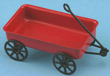 Dollhouse Miniature Large Red Wagon 
