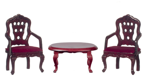 (image for) Queen Anne Living Room Conversation Set - Mahogany