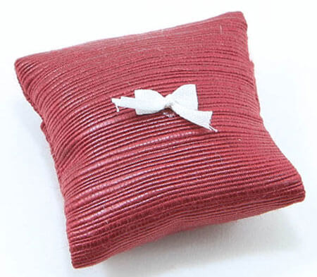 Throw Pillow - Cranberry w/ White Bow
