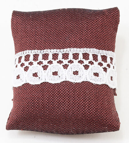 Burgundy w/ Lace Throw Pillow
