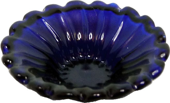 Blue Glass Ribbed Platter