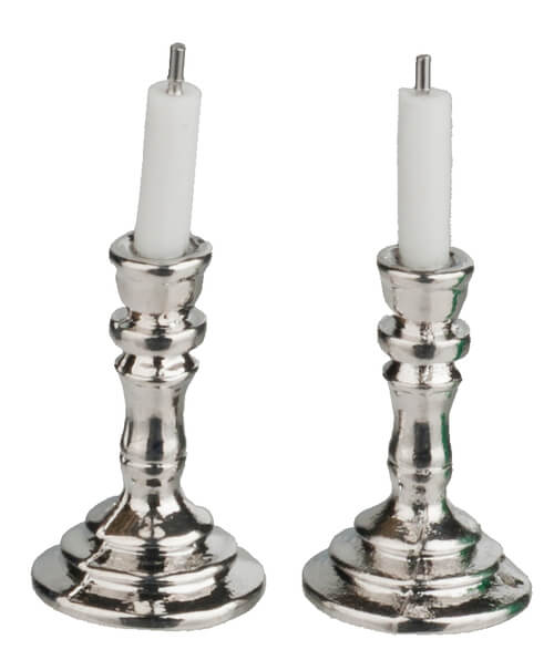Candlestick Holder 2pc - Silver