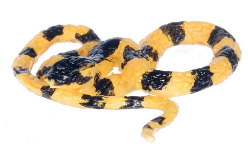 Banded Krait Snake Yellow & Black Small