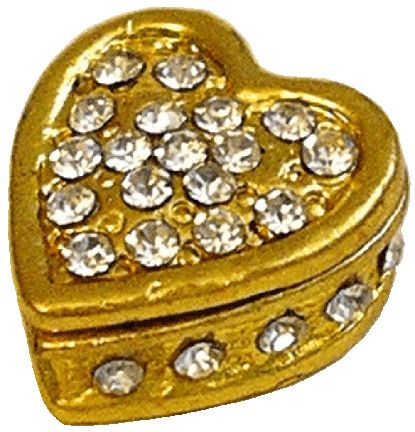 Jeweled White Diamond Heart Box