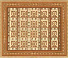 (image for) 1/2in Scale Wallpaper Victorian Floor Tiles 3pc